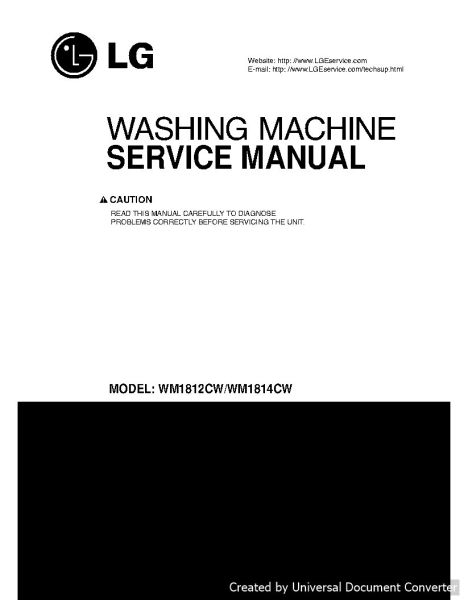 LG WM1815CS  Washer Repair Service Manual