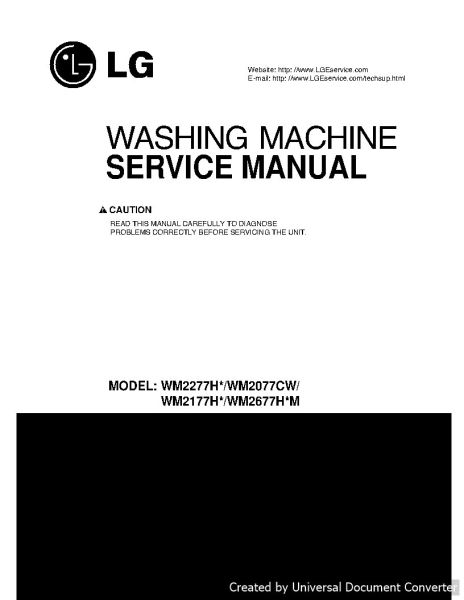 LG WM2177H Washing Machine Service Manual
