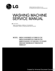 LG WM2411HW Washer Repair Service Manual